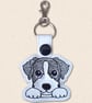 Kawaii Jack Russell Keyring - Embroidered Cute Dog Bag Charm - Image 3