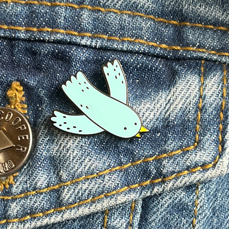 Granma's Bird Enamel Pin Badge 