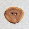 Button wooden, eco handcrafted reclaimed timber, natural handmade supplies