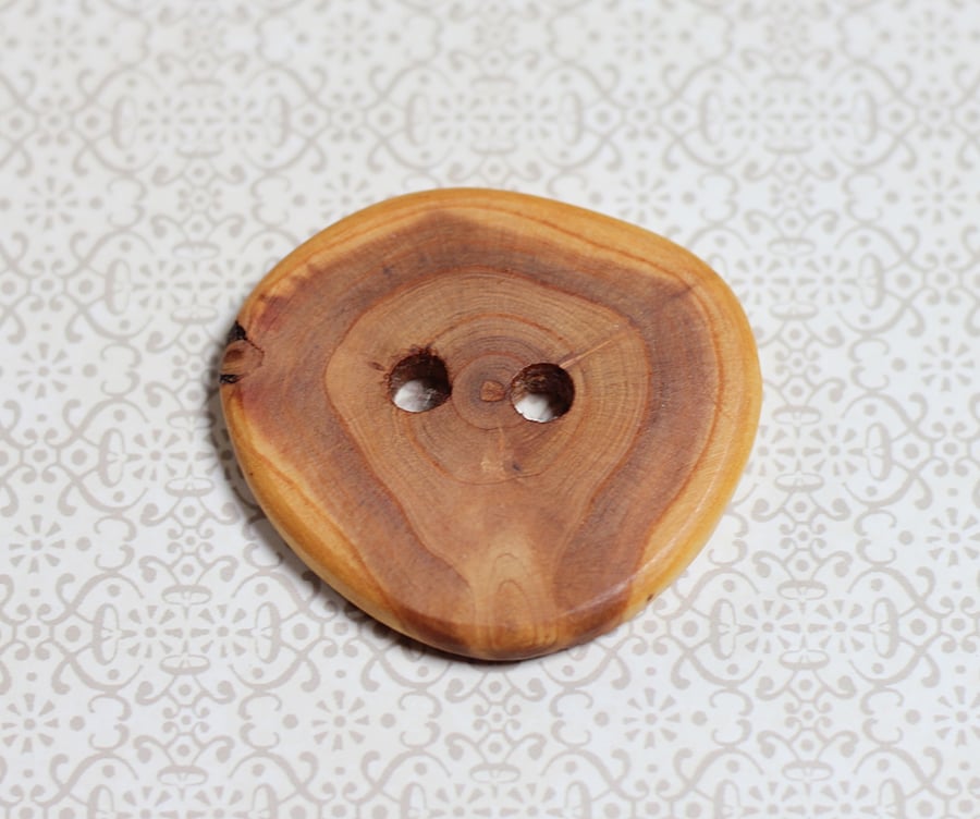Button wooden, eco handcrafted reclaimed timber, natural handmade supplies