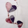Stained Glass Hearts Suncatcher - Pink and Mauve