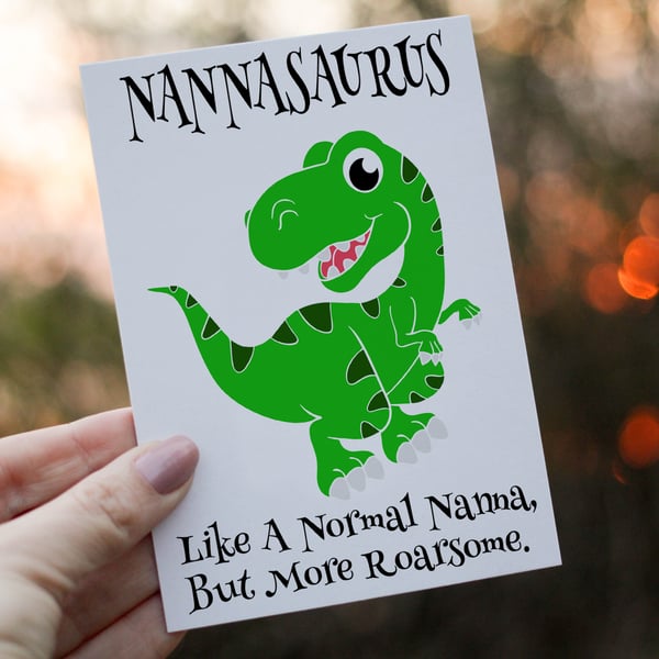 Nanna Birthday Card, Dinosaur Birthday Card, Nannaasaurus Birthday Card