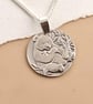 Panda Engraved Sterling Silver Coin Necklace - Image 3