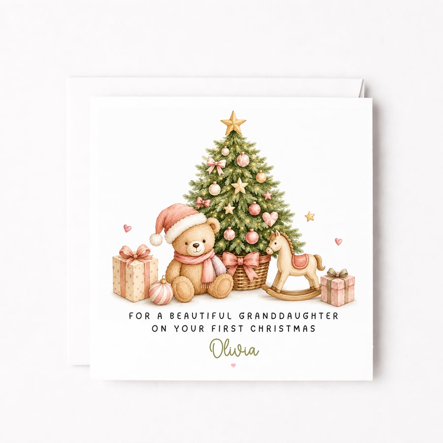 Girls Christmas Card, Pink Nutcracker Theme Card for Daughter, Granddaughter