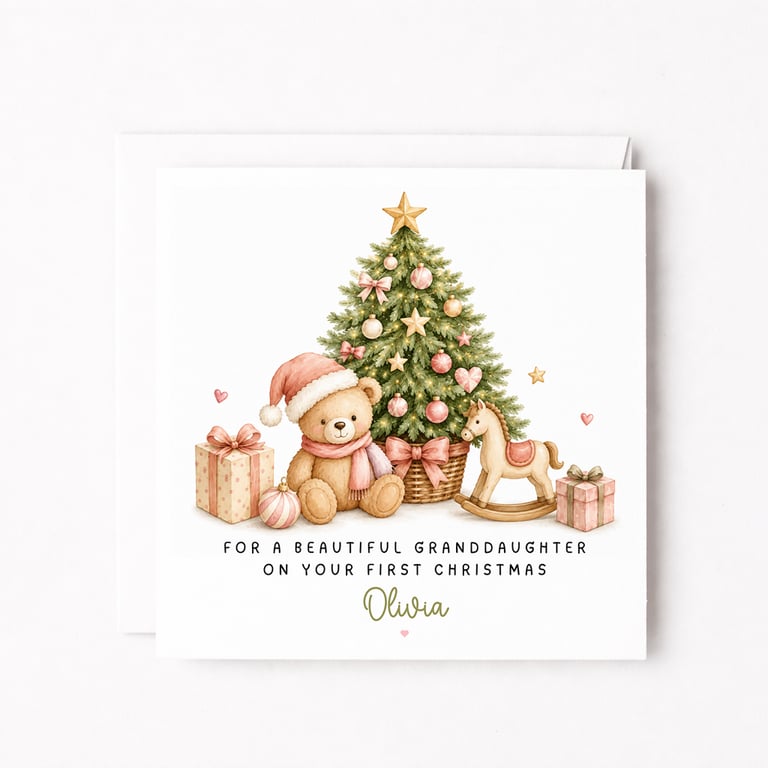 Girls Christmas Card, Pink Nutcracker Theme Card for Daughter, Granddaughter