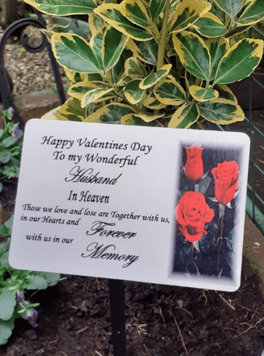 VALENTINES Day Grave plaque Cemetery grave plaque decoration memorial garden 