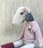 Handcrafted Textile Doll- Martha the Sheep - Image 3