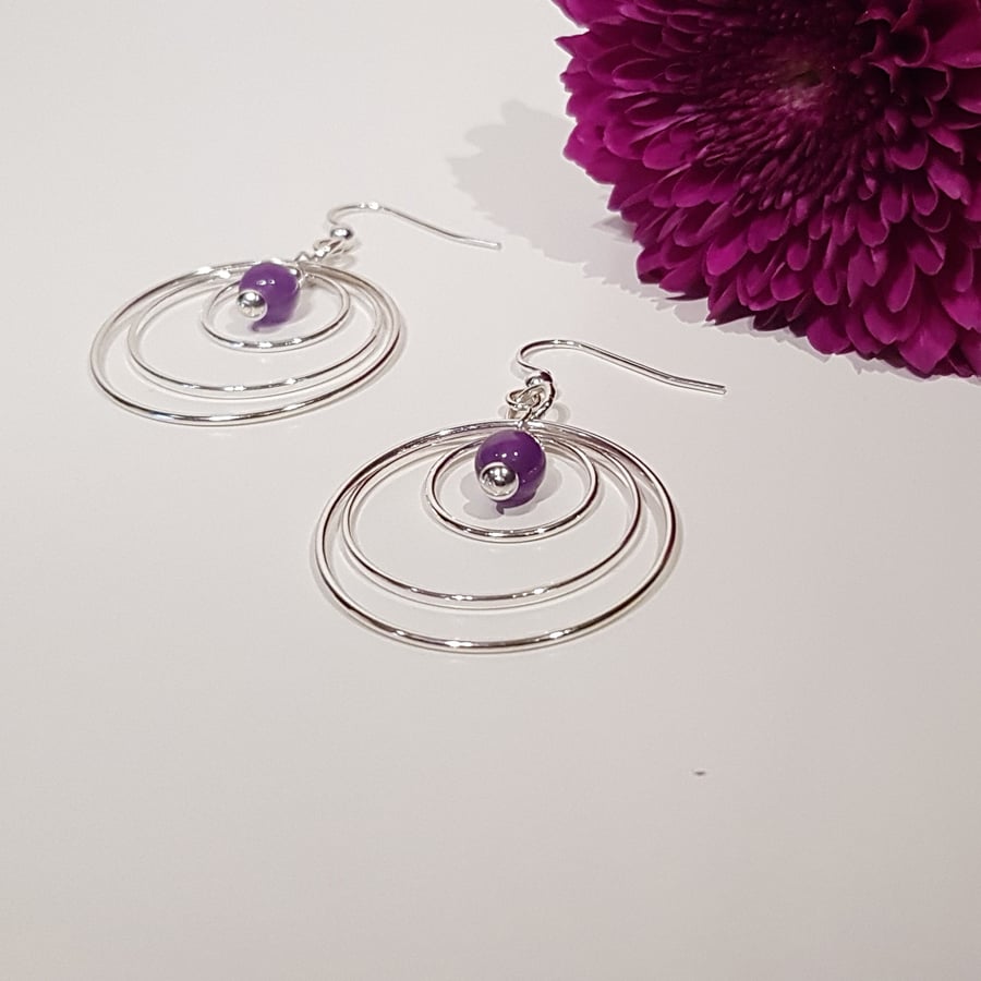 Amethyst and Sterling Silver Earrings