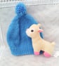 Blue Pom Pom Hat for a Child, Child's Winter Hat, Child's Knitted Hat - Image 5