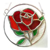 Rose Ring Suncatcher Stained Glass Red
