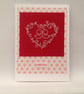Birds and heart cross stitch card with the wording "with love"