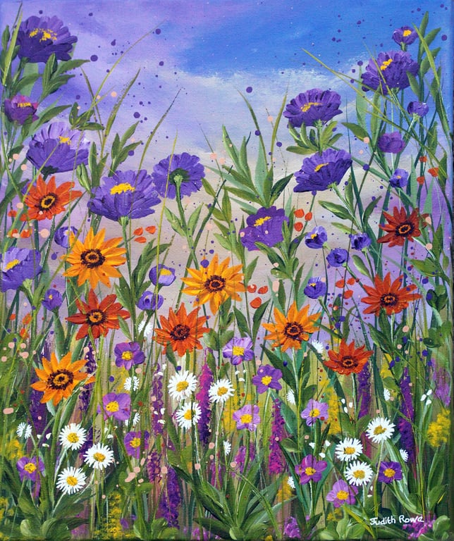 Original Painting - "Country Cottage Garden" 12x10"