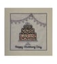 Embroidered Wedding Cake Card: Textile Congratulations Card - Image 9