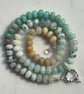 Amazonite & Jasper Hand Knotted Beaded Gemstone Necklace
