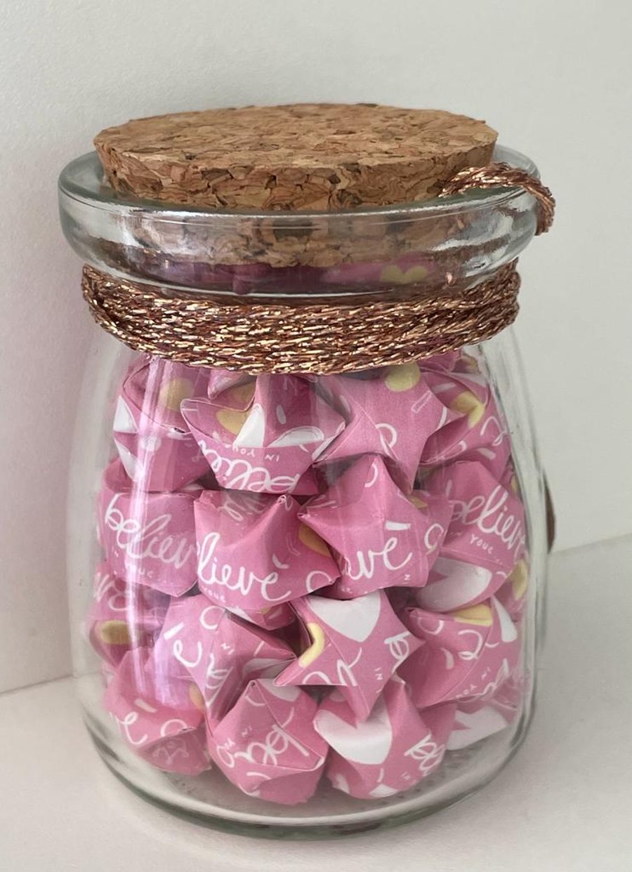 "Believe" - Folded Lucky Star in Pudding Pot