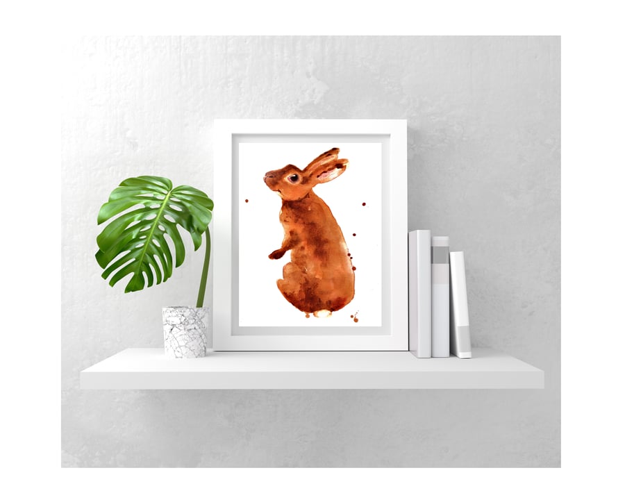 BUNNY Painting - Print taken from original - 8x10 inches - Caramella