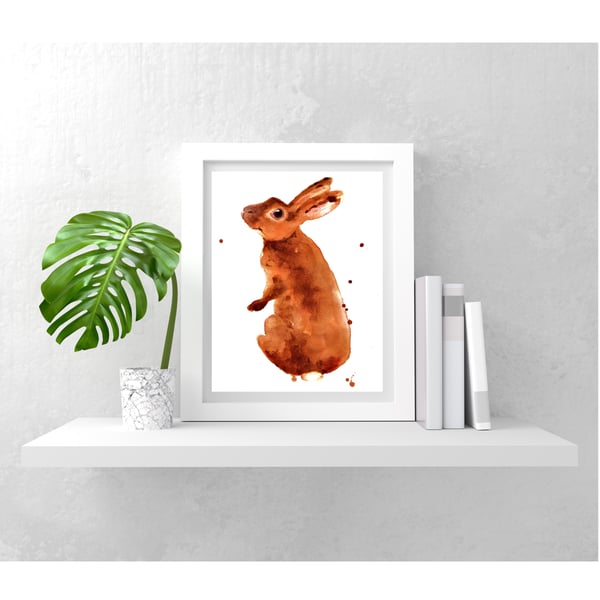 BUNNY Painting - Print taken from original - 8x10 inches - Caramella