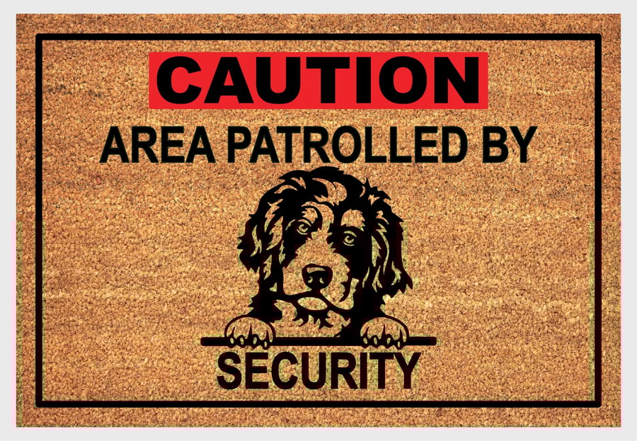Bernedoodle Security Door Mat No.2 - Bernedoodle Welcome Mat - 3 Sizes