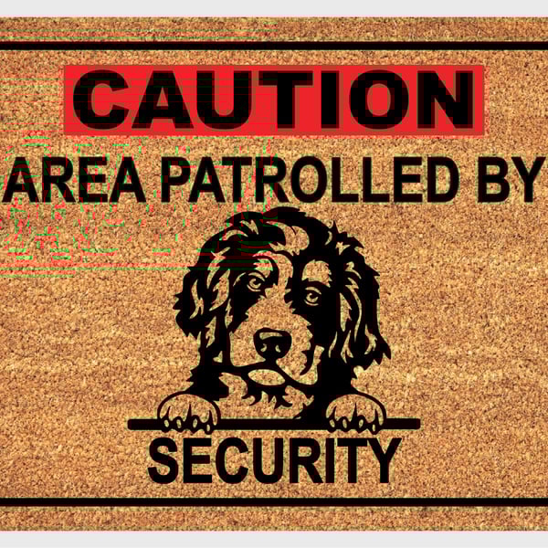 Bernedoodle Security Door Mat No.2 - Bernedoodle Welcome Mat - 3 Sizes