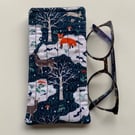Winter Woodland Fabric Quilted Glasses Case