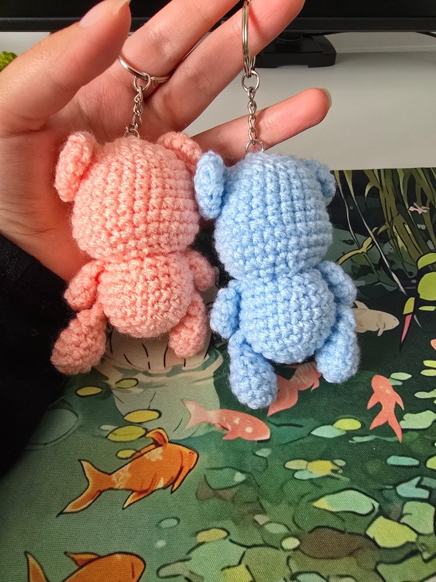 Pink and Blue Keychain Crochet