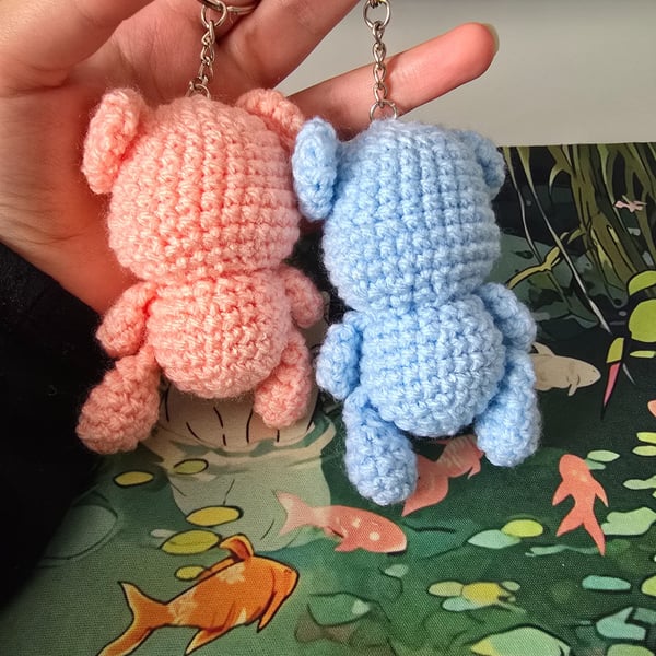 Pink and Blue Keychain Crochet