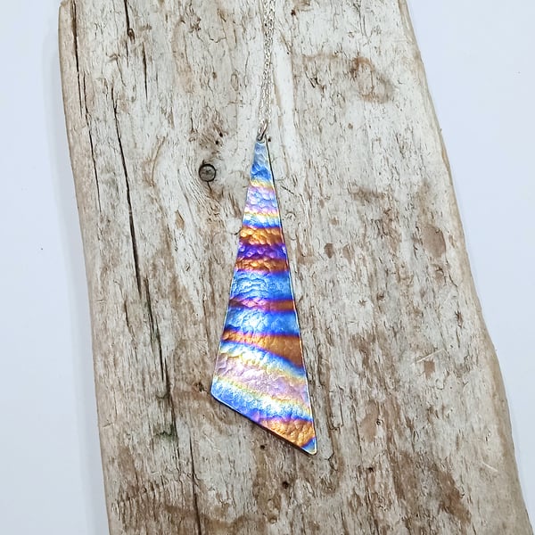  Handmade Coloured Titanium Pendant Necklace - UK Free Post