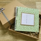 Handmade memory scrapbook album in William Morris willow boughs design