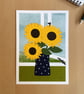 Sunflowers - flower art print - gardens - Image 2