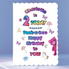 Personalised 2nd Birthday Card - Peek-a-boo!