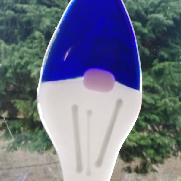 Fused Glass Gnome, suncatcher, light catcher, Christmas Decoration 