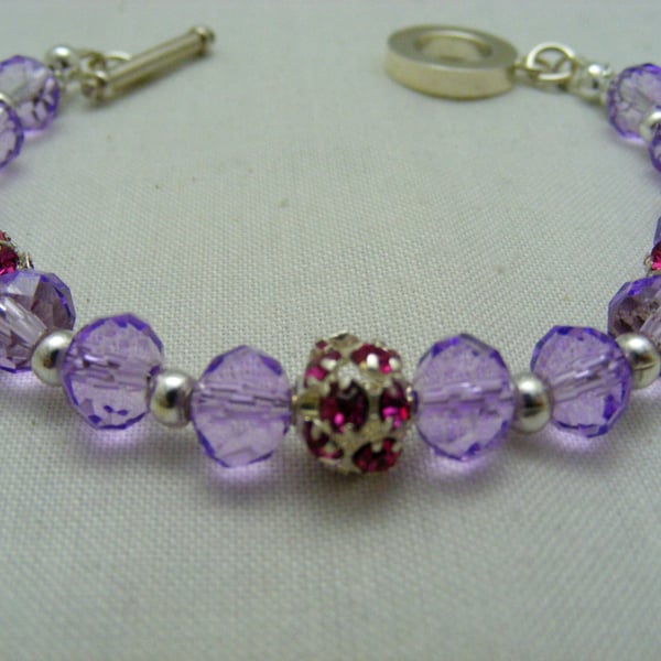 Fuchsia and Purple Bracelet