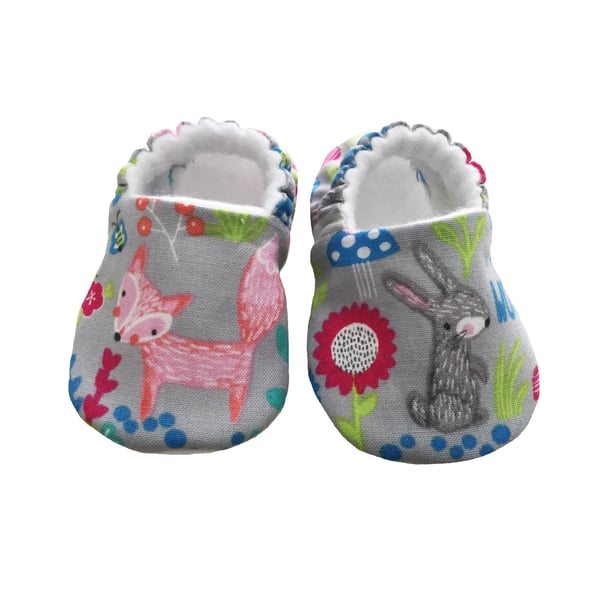 Baby Shoes First Walkers WOODLAND ANIMALS Kids Slipper Pram Shoes Gift Idea 0-9Y