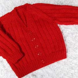 18" Baby Boys V Neck Textured Cardigan