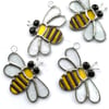 Stained Glass Bee Suncatcher - Handmade Hanging Decoration 