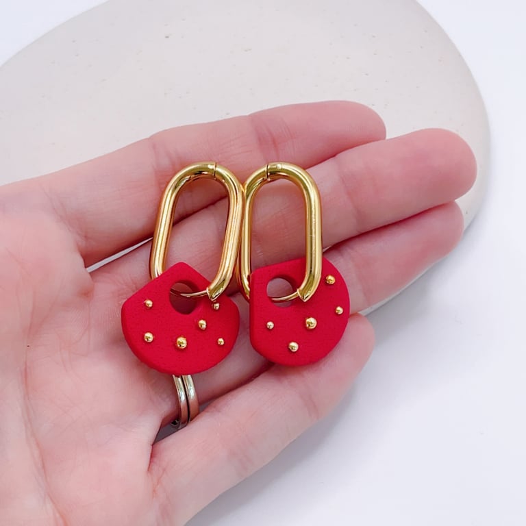 Modern Statement Earrings, Geometric Hoops Jewelry, Stylish Gift for Friend