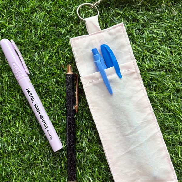 Lanyard pen holder, pen holder, fabric pen holder, pink pen holder, 