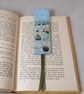 Yellow iris pools bookmark - painted and stitched - Image 3