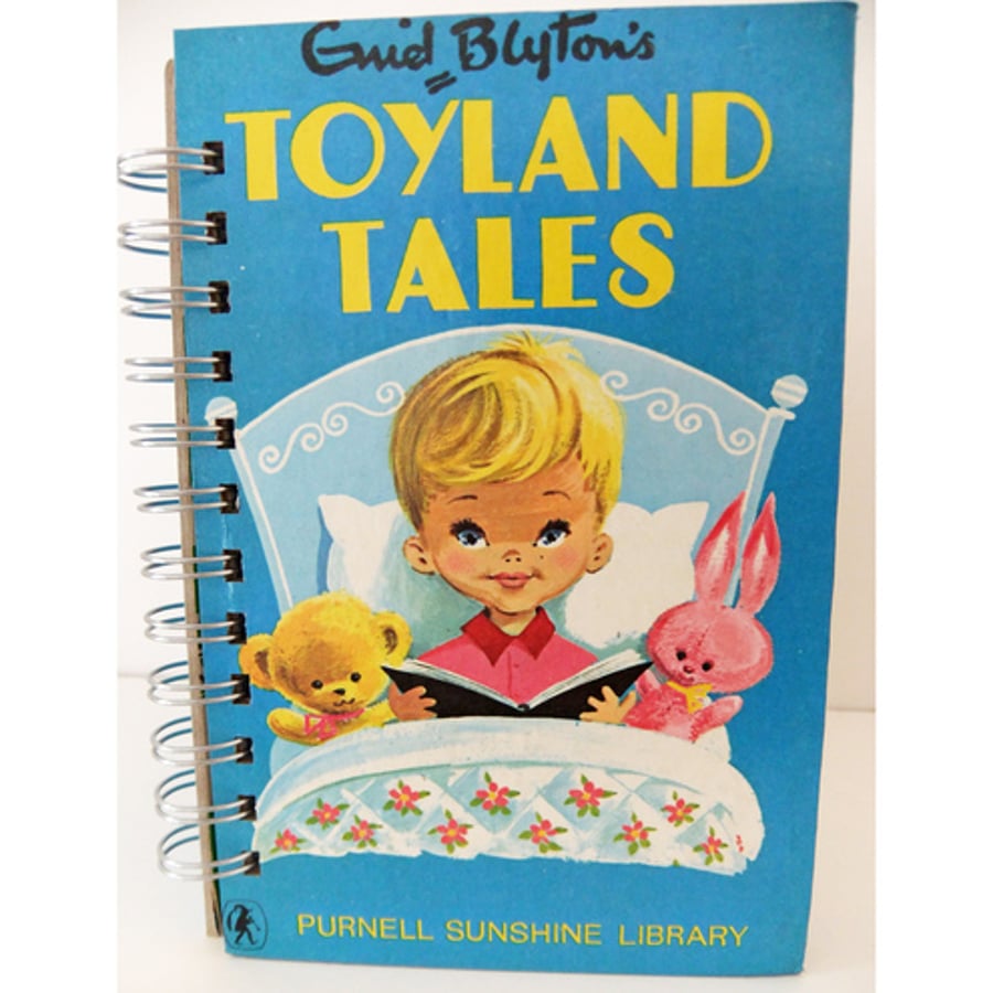 Handmade notebook upcycled from Enid Blyton’s Toyland Tales