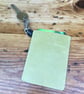 Card holder, Olive green leather, travel card, Travel pass holder with key clip - Image 2