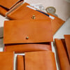 Personalised Handmade Tan Leather Coin and Card Purse - Small and Stylish