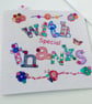Thank You Greeting Card,Printed Appliqué Design,Handmade,Personalised - Image 1