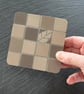 Coaster Set -Two Mosaic Chequerboard Coasters in Browns - Image 4