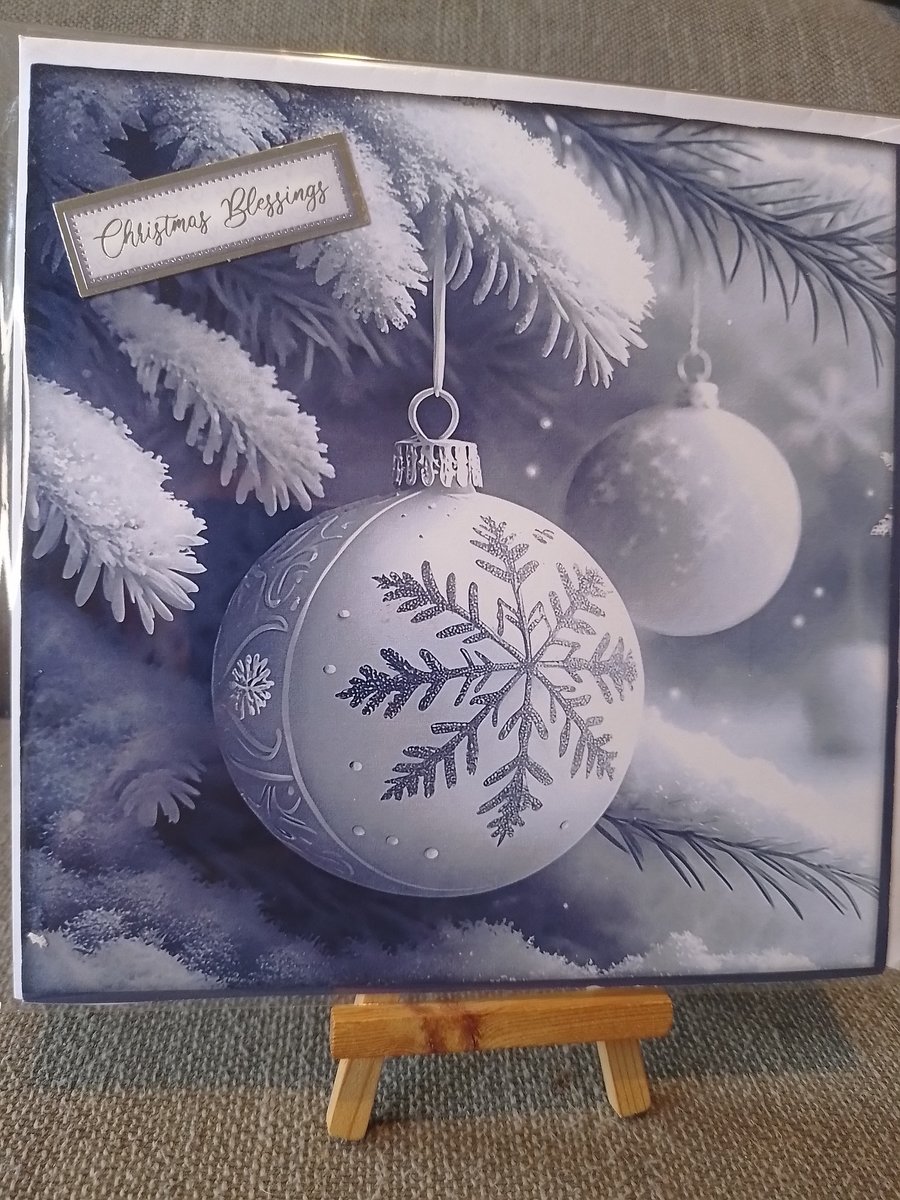 Christmas bauble handmade Festive card