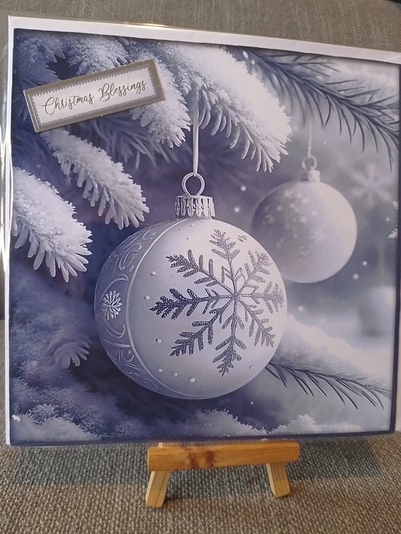 Christmas bauble handmade Festive card