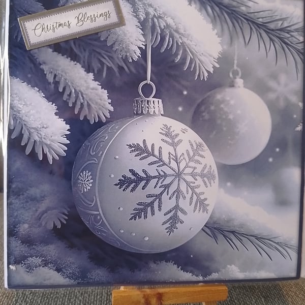 Christmas bauble handmade Festive card