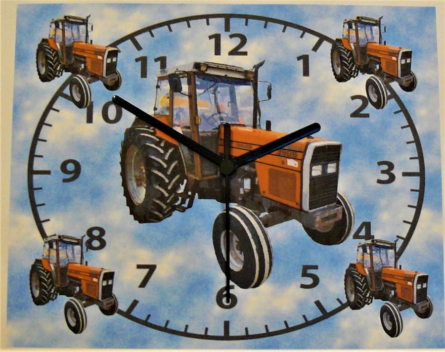tractor red wall hanging clock massey ferg 399 classic ferg tractor clock red