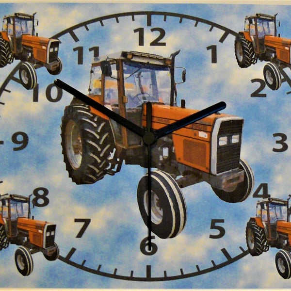 tractor red wall hanging clock massey ferg 399 classic ferg tractor clock red