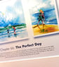 Original hand painted watercolour print of children playing on a cornwall beach - Image 5