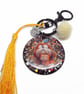 Dog Cat Bag Charm, Handmade Keyring with Charms and Tassel